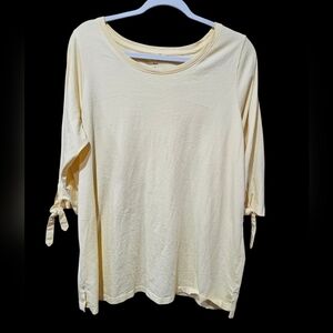 Women's Yellow Top‎ with Tie Sleeves Size Large 18/20